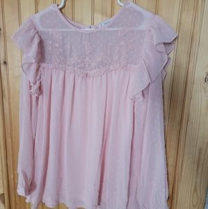 Pink lace blouse